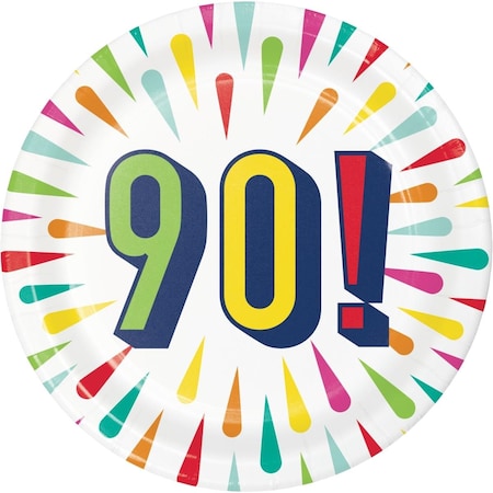 Omg 7 in. Birthday Burst 90 Dessert Plates, 96PK OM3524124